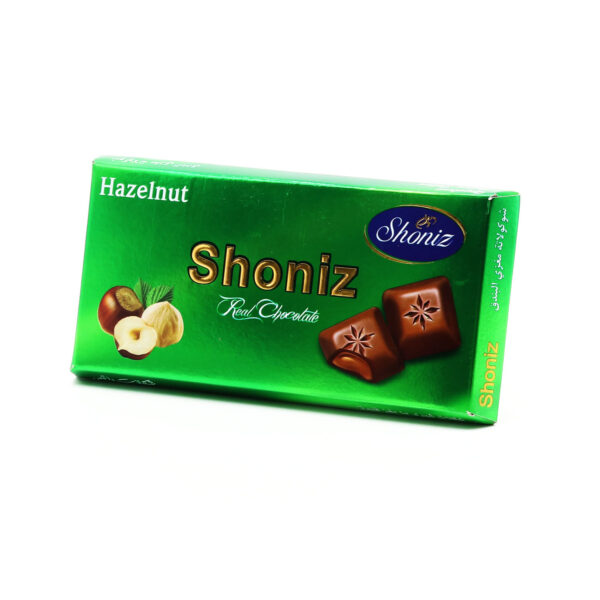 شکلات تخته ای شیری با مغز فندق شونیز 100 گرم
