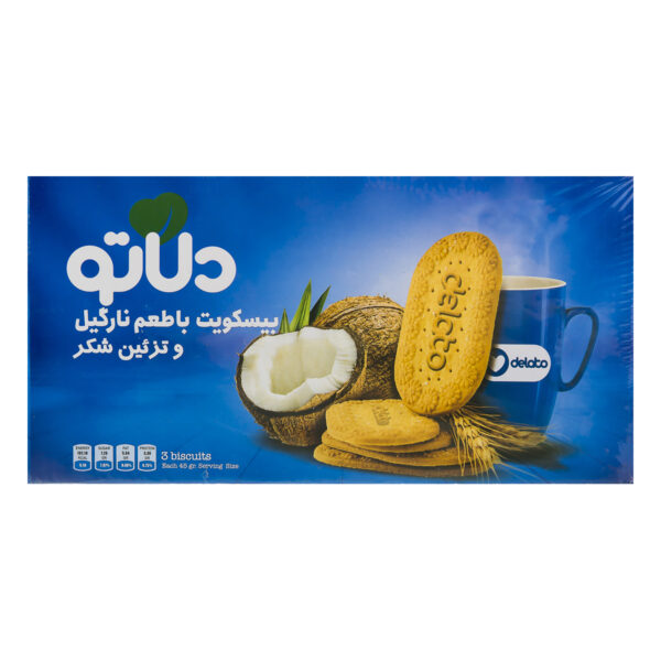 بیسکوئیت با طعم نارگیل و تزئین شکردلاتو  900 گرم