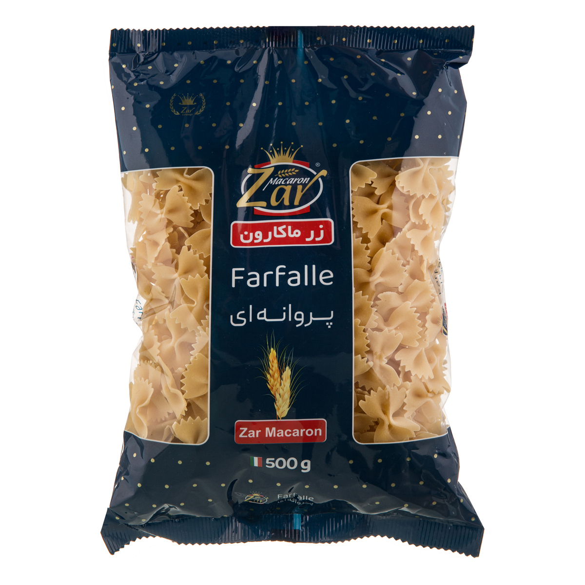 ماکارونی پروانه ای زر ماکارون 500 گرم